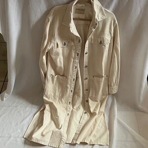 We the free Women's Cream denim duster jacket